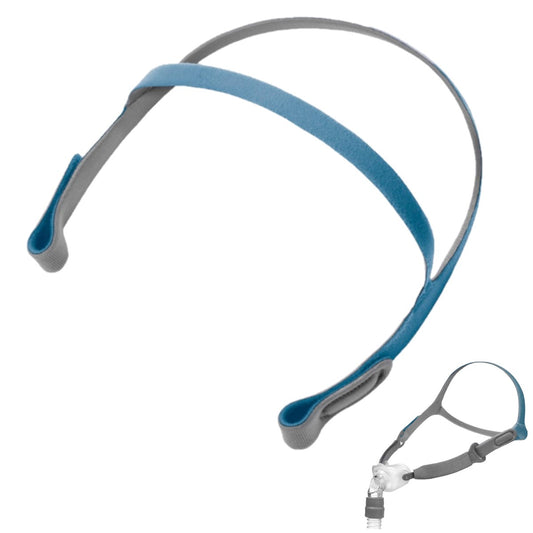 Stock Image of React Health's Rio II Replacement Nasal Pillow Headgear & Smaller View of Rio II Nasal Pillow Mask W/ Headgear