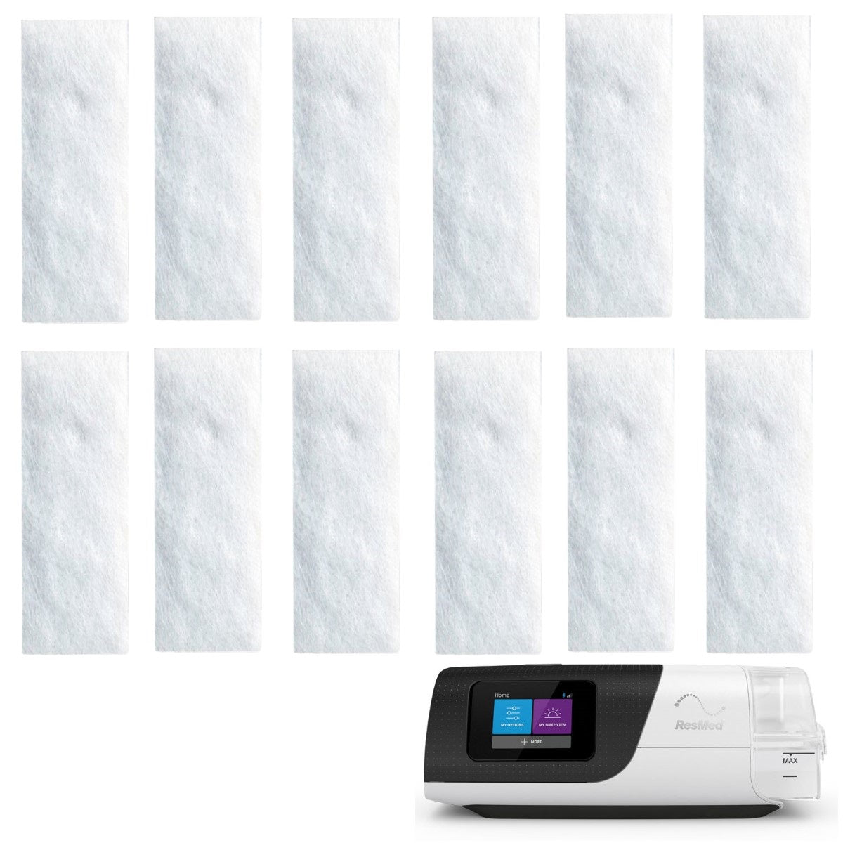 Stock photo of ResMed AirSense 11 CPAP Machine Hypo-Allergenic Filters 12 Pack