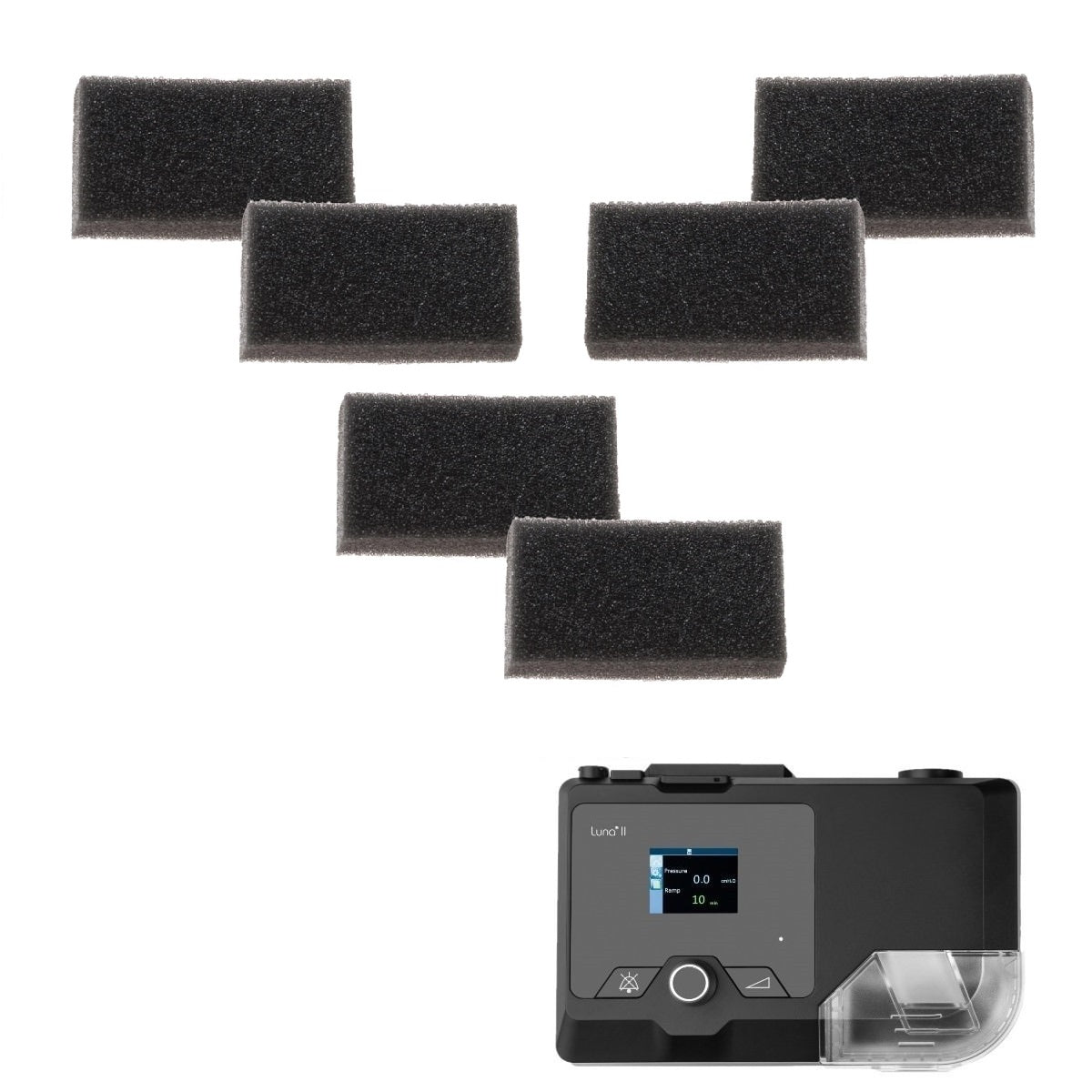 Stock Image of Luna & Luna II Reusable Pollen Foam Filters for 3B Medical CPAP Machines - 6 Pack