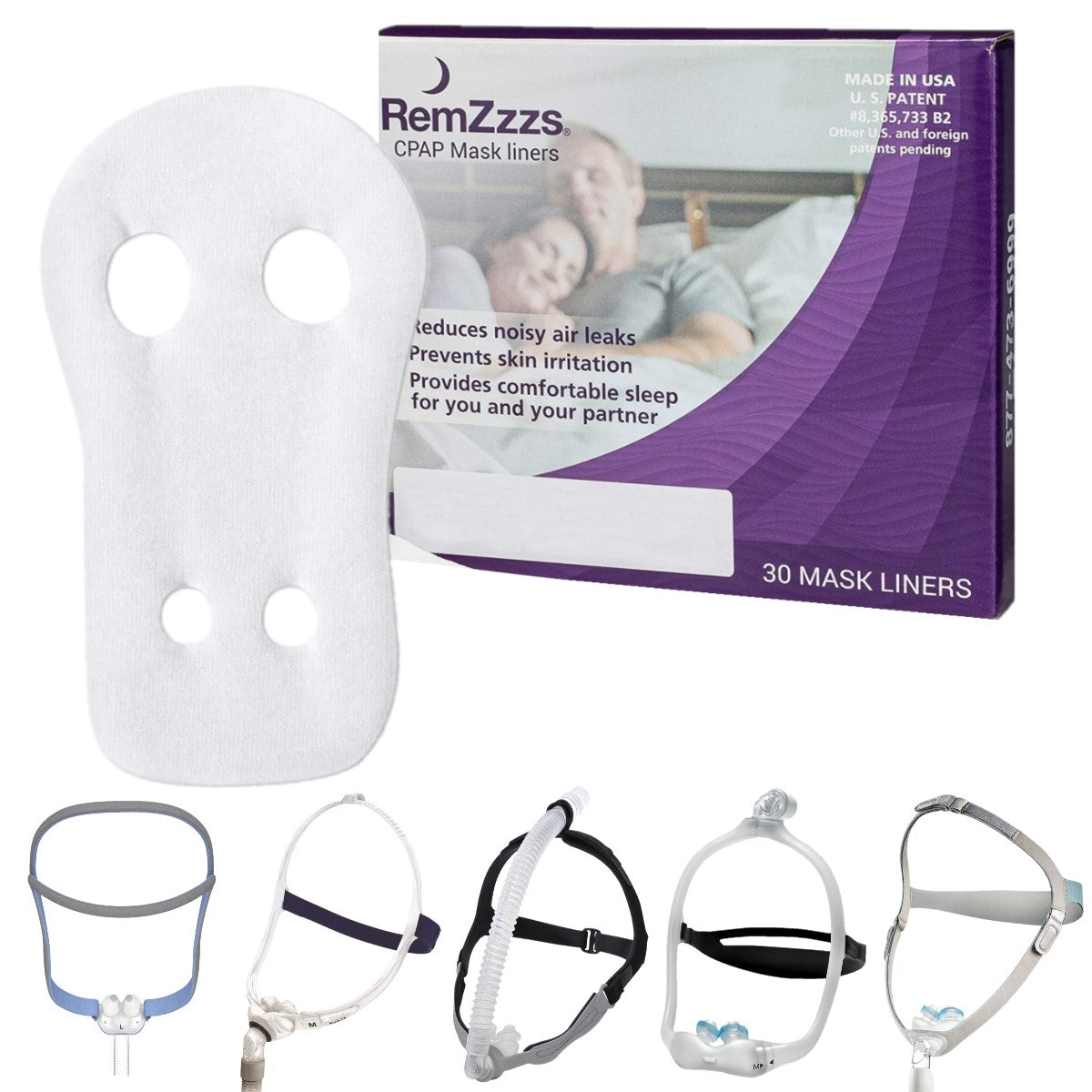 Stock photo of RemZzzs nasal pillow CPAP mask liners