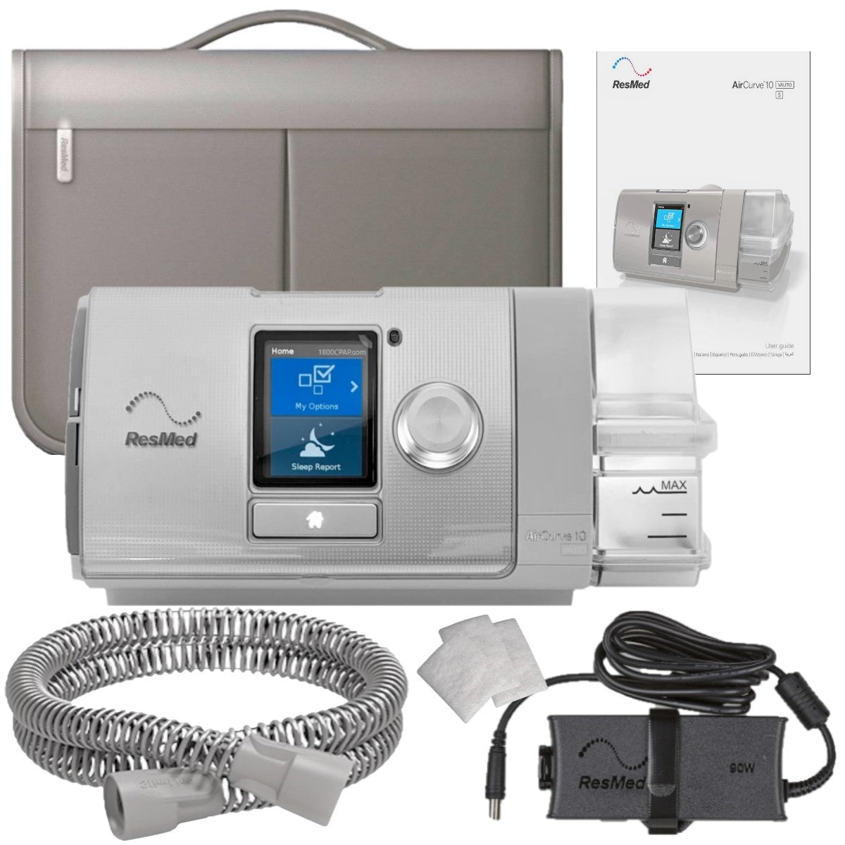 Stock Image of ResMed AirCurve 10 ASV Bi-Level CPAP Machine W/ Integrated Humidifier
