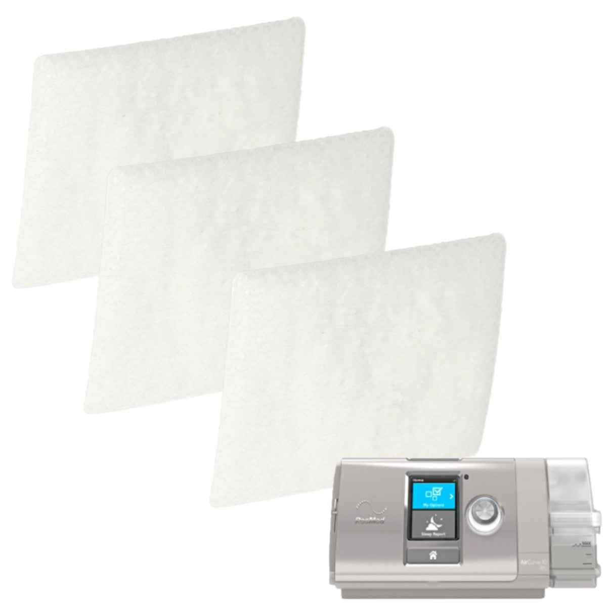 Stock Image of Replacement ResMed Air Series CPAP Filters - 3 Pack