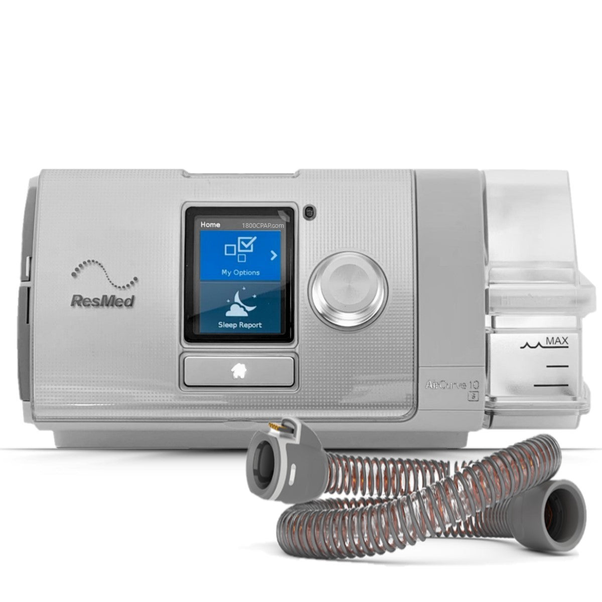 Stock Image of ResMed AirCurve 10 S i-Level CPAP Machine W/ ClimateLine Heated Tubing