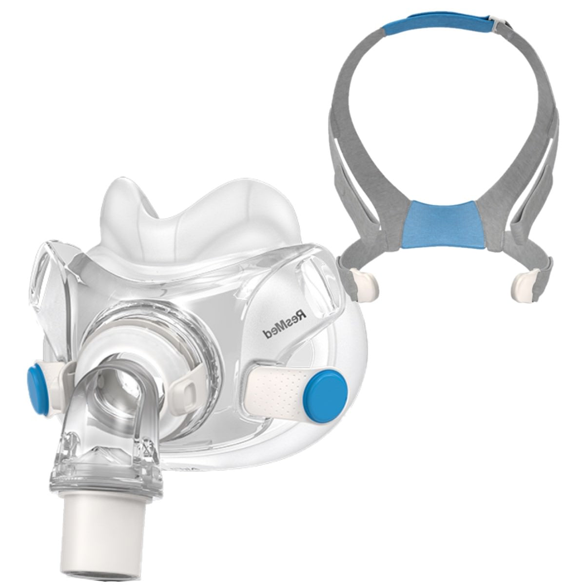 Angled Stock Image of ResMed AirFit F30 Full Face CPAP Mask W/ Optional Headgear