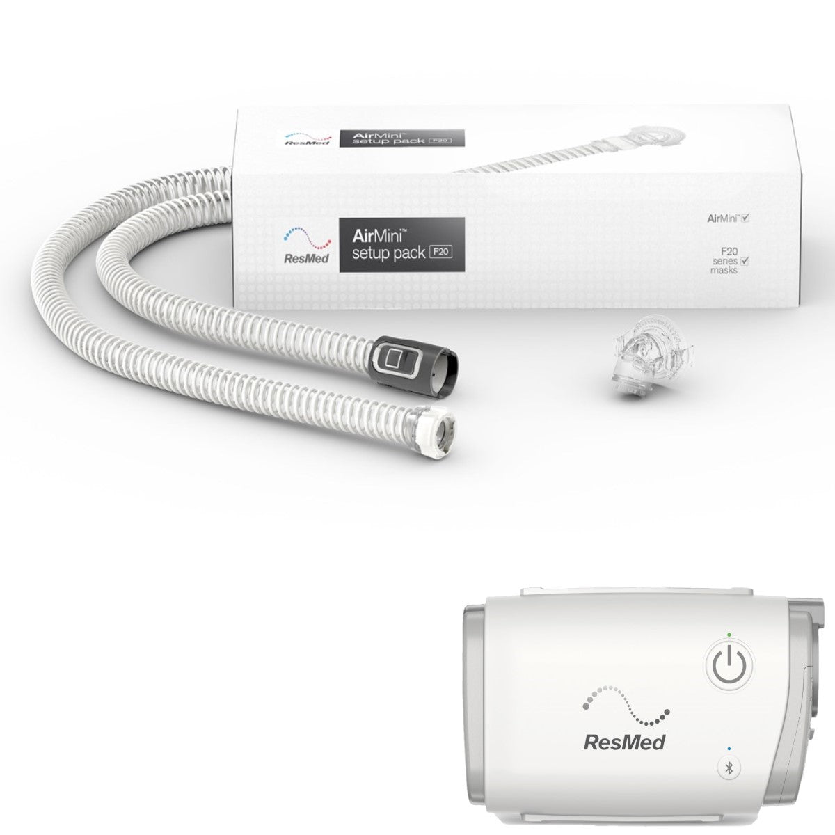 Stock Image of ResMed AirFit F30 AirMini Setup Pack