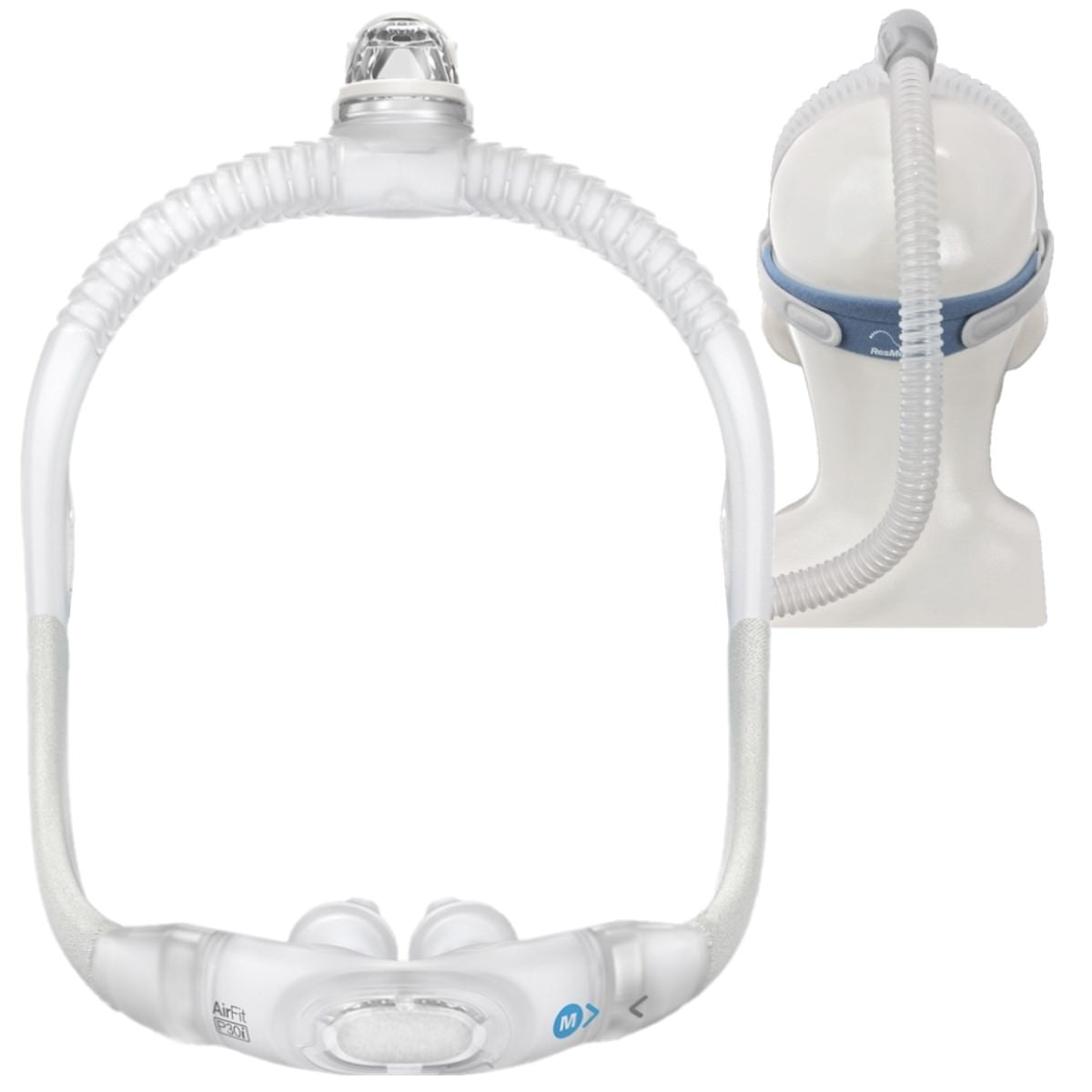 Stock Image of ResMed AirFit P30i Nasal Pillow CPAP Mask W/ Headgear - Size Medium