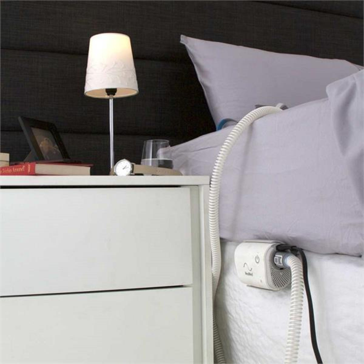 Photo of ResMed AirMini Bed Caddy Mounting System on bedside