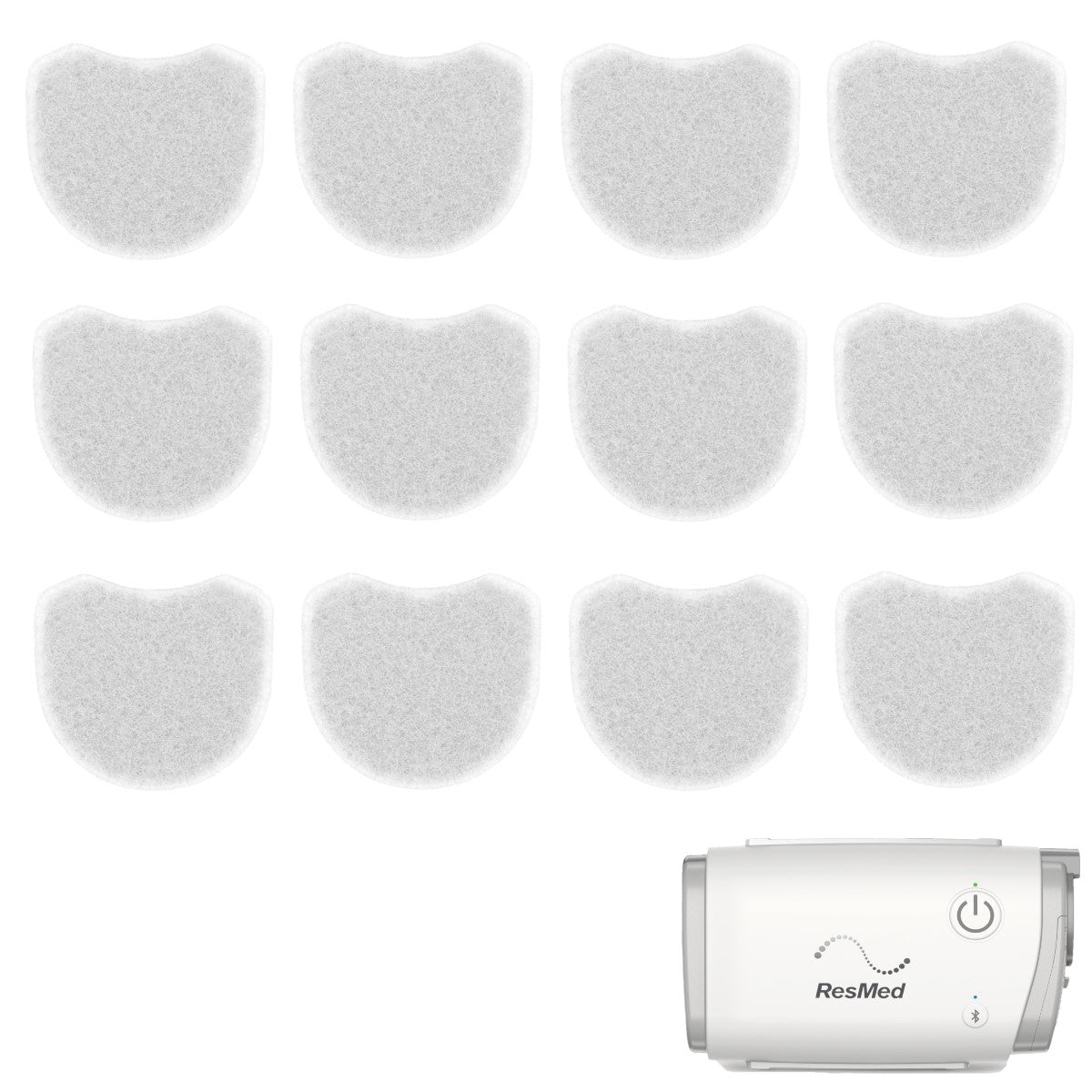 Stock photo of ResMed AirMini Travel CPAP Machine Disposable Fine Filters 12 Pack