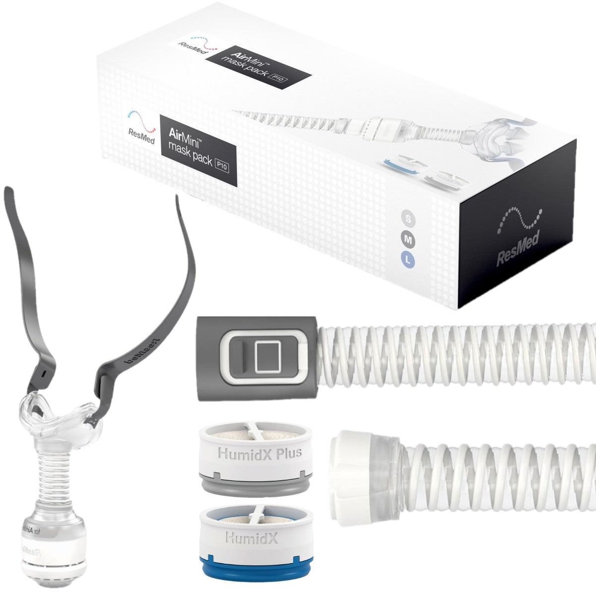 Stock Image of ResMed AirMini Mask Setup Pack for AirFit P10 Nasal Pillow Mask