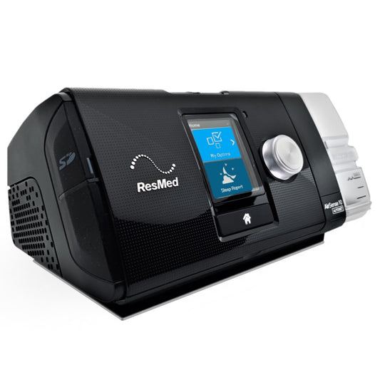 Angled Stock Image of ResMed AirSense 10 Auto CPAP Machine - Certified Refurbished High Hour Unit