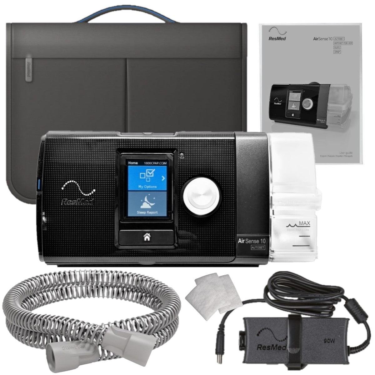 Stock Image of ResMed AirSense 10 Auto CPAP Machine W/ Humidifier - Certified Refurbished