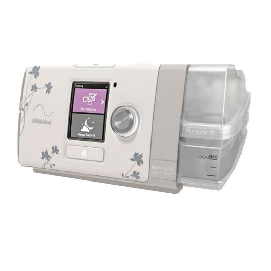 Angled Stock Image of ResMed AirSense 10 for Her Auto CPAP W/ Humidifier