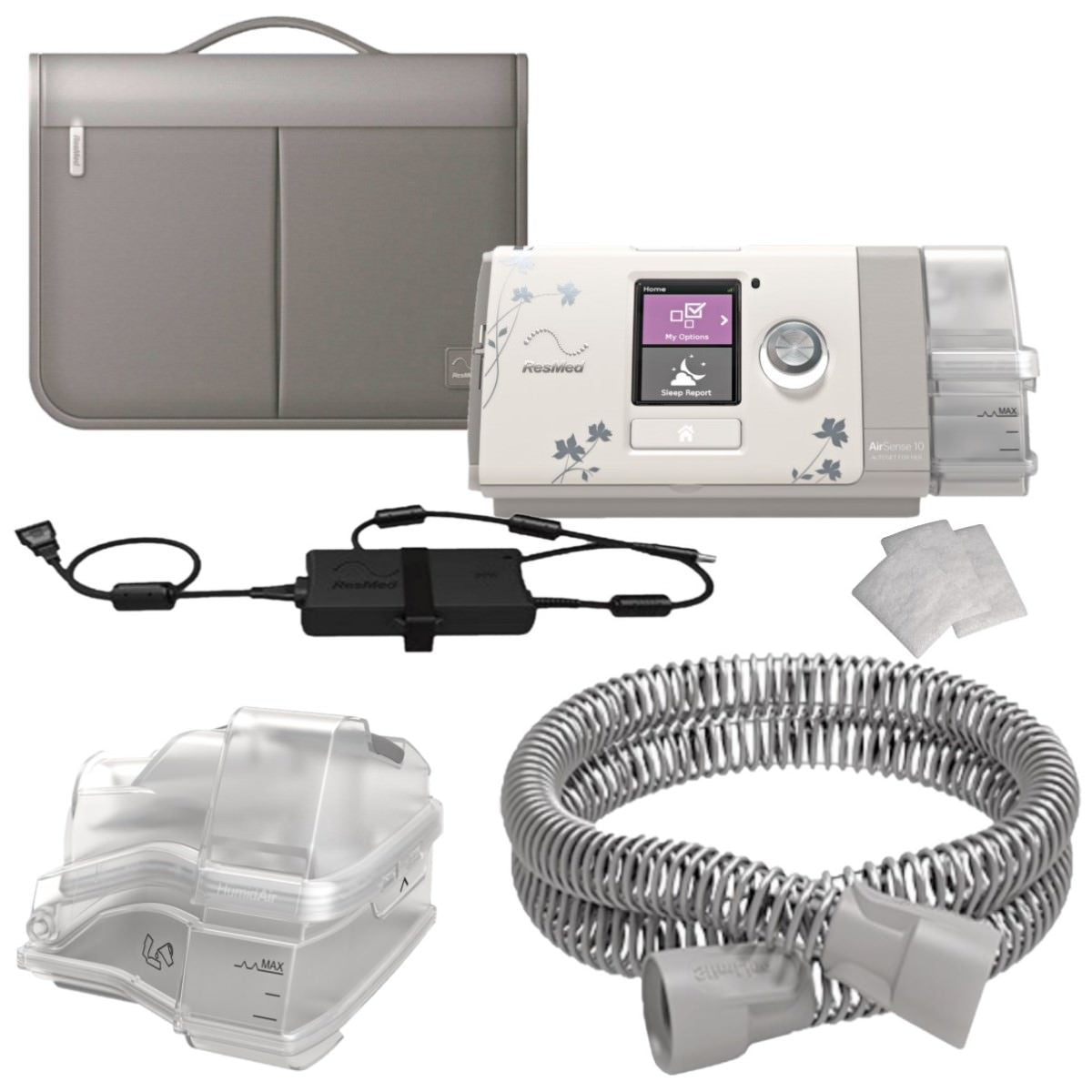 Stock Image of ResMed AirSense 10 for Her Auto CPAP Machine W/ Accessories - Certified Refurbished