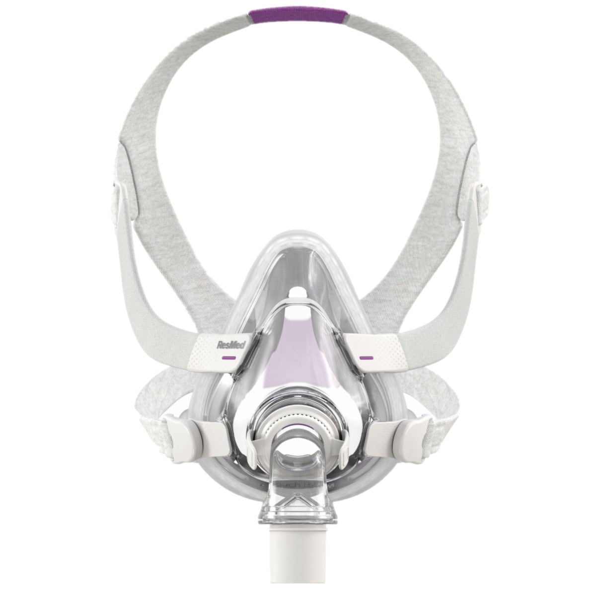 Stock photo of ResMed AirTouch F20 for Her full face CPAP mask with headgear