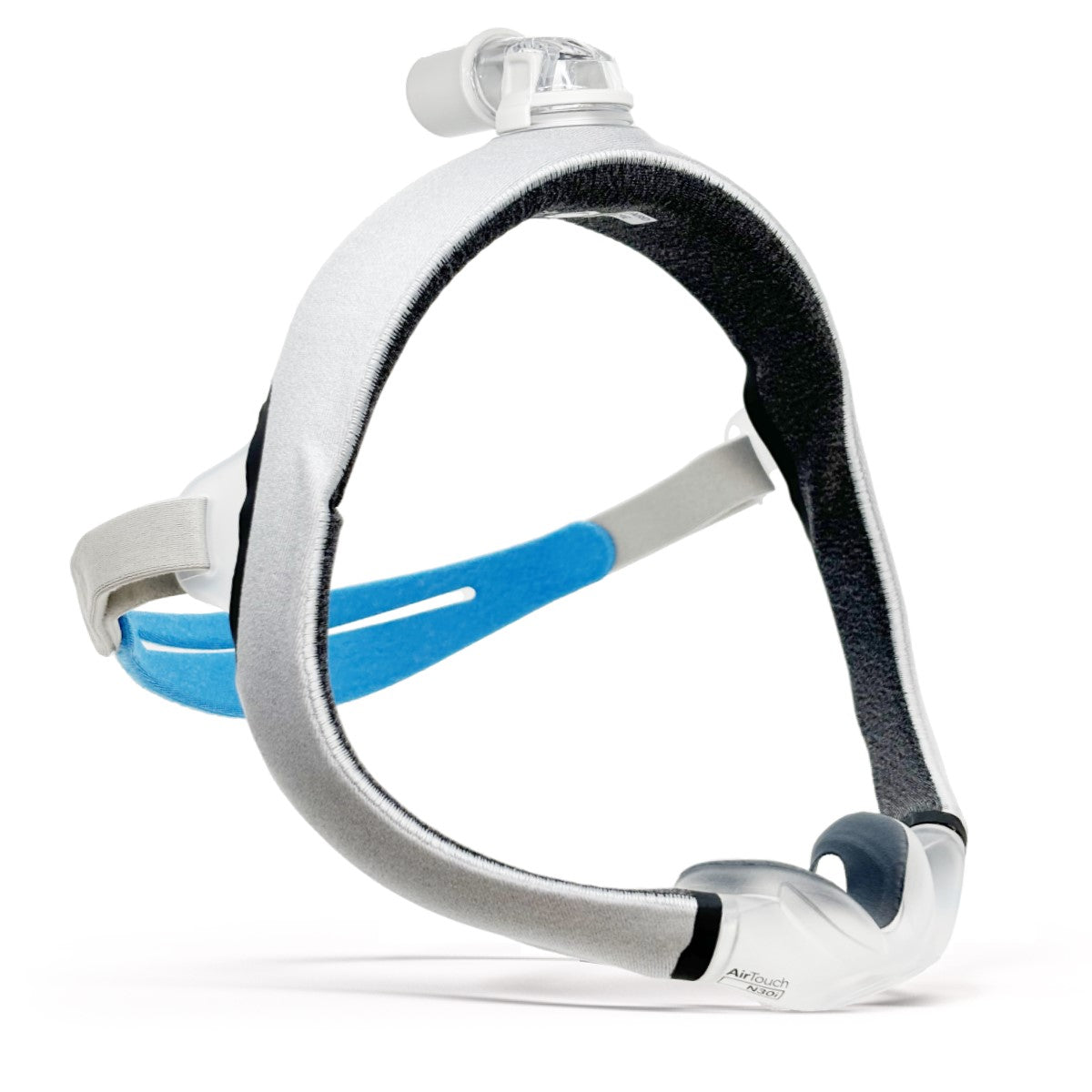 Stock photo of ResMed AirTouch N30i nasal CPAP mask with headgear