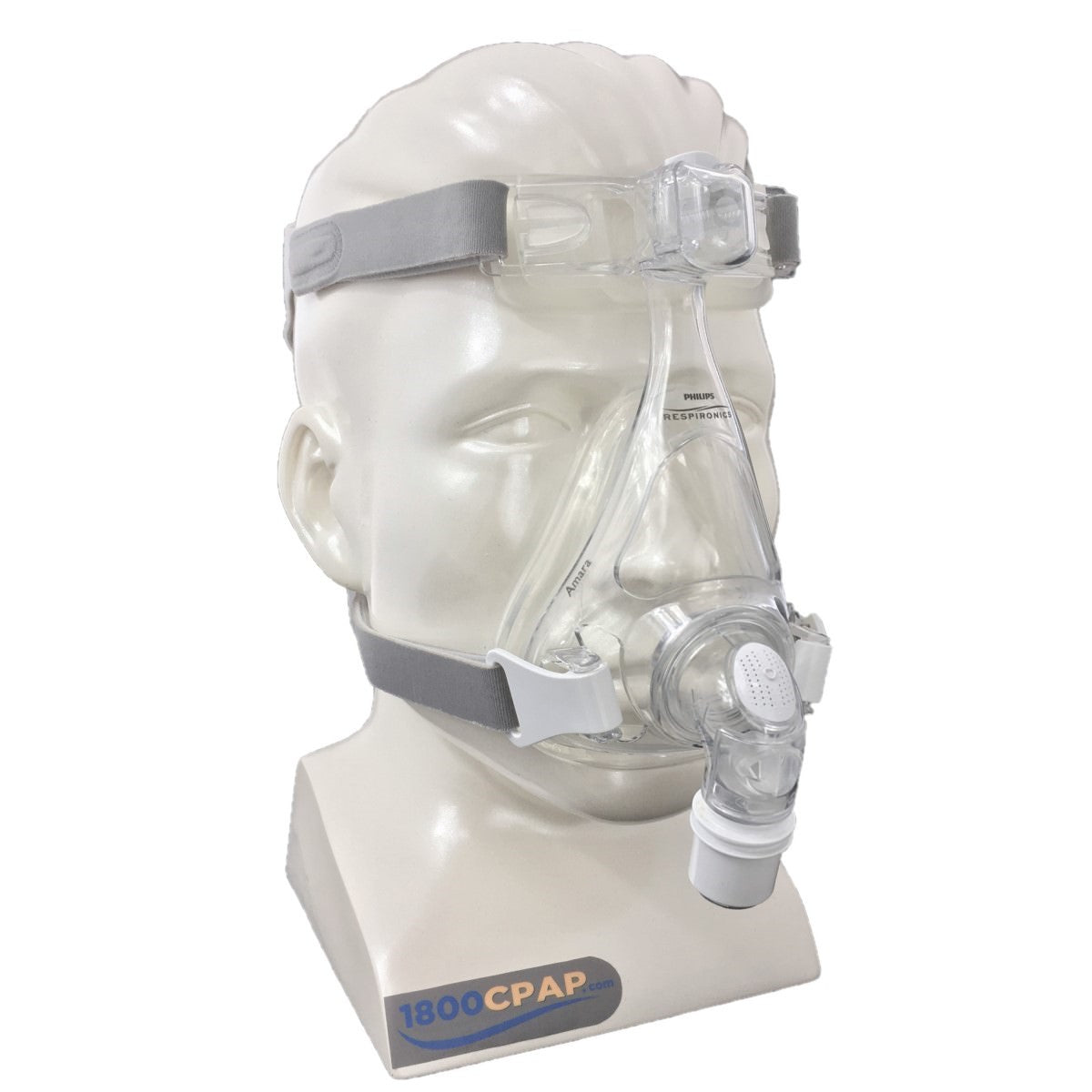 Stock photo of Philips Respironics Amara full face CPAP mask with headgear