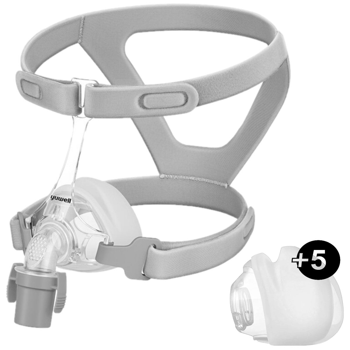 Stock photo of Yuwell AmeriFlex Comfort nasal CPAP mask 5 cushion bundle pack with headgear
