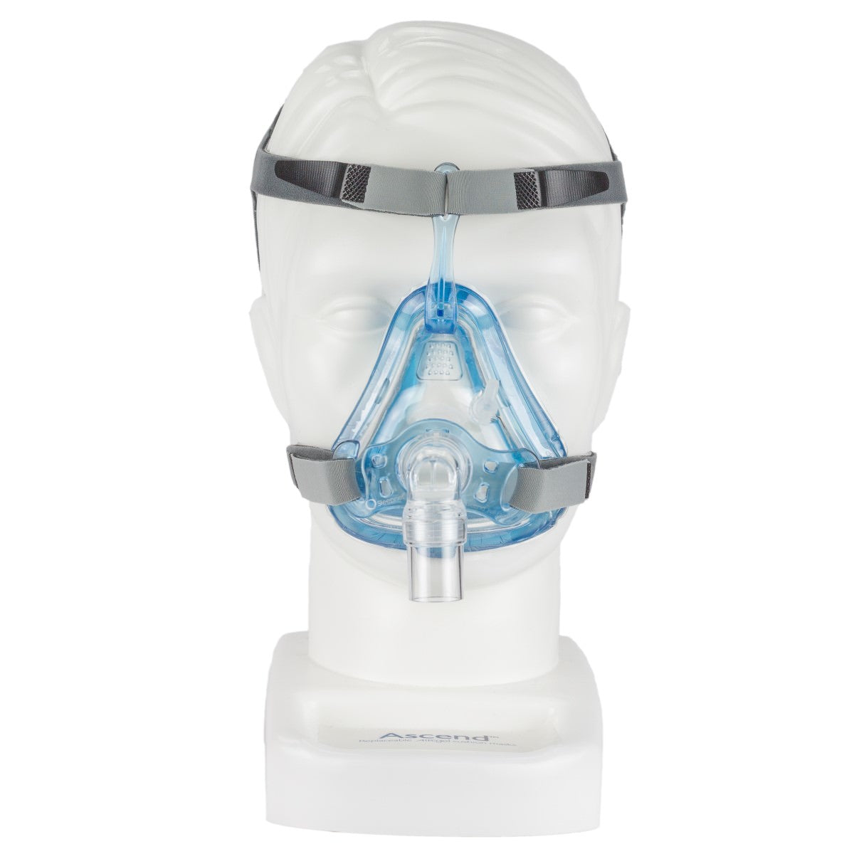 Stock photo of SleepNet Ascend full face CPAP mask with headgear