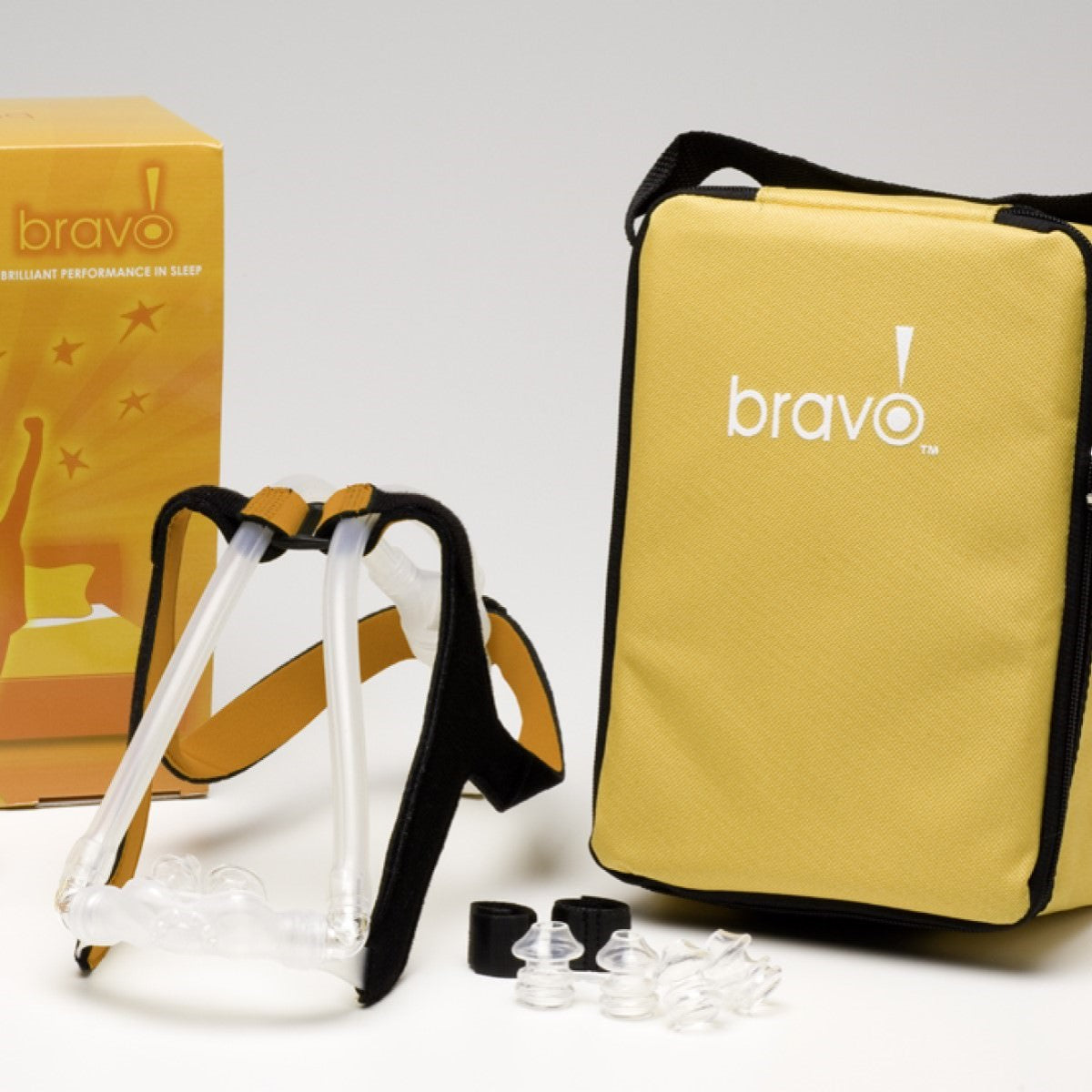 Stock photo of RespCare Bravo II nasal pillow CPAP mask fit pack kit