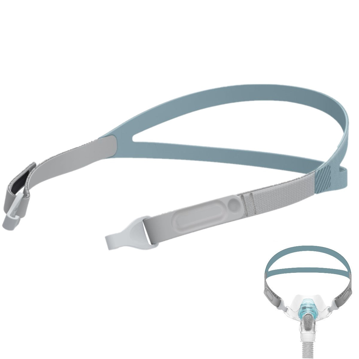 Stock photo of Fisher & Paykel Brevida nasal pillow CPAP mask headgear