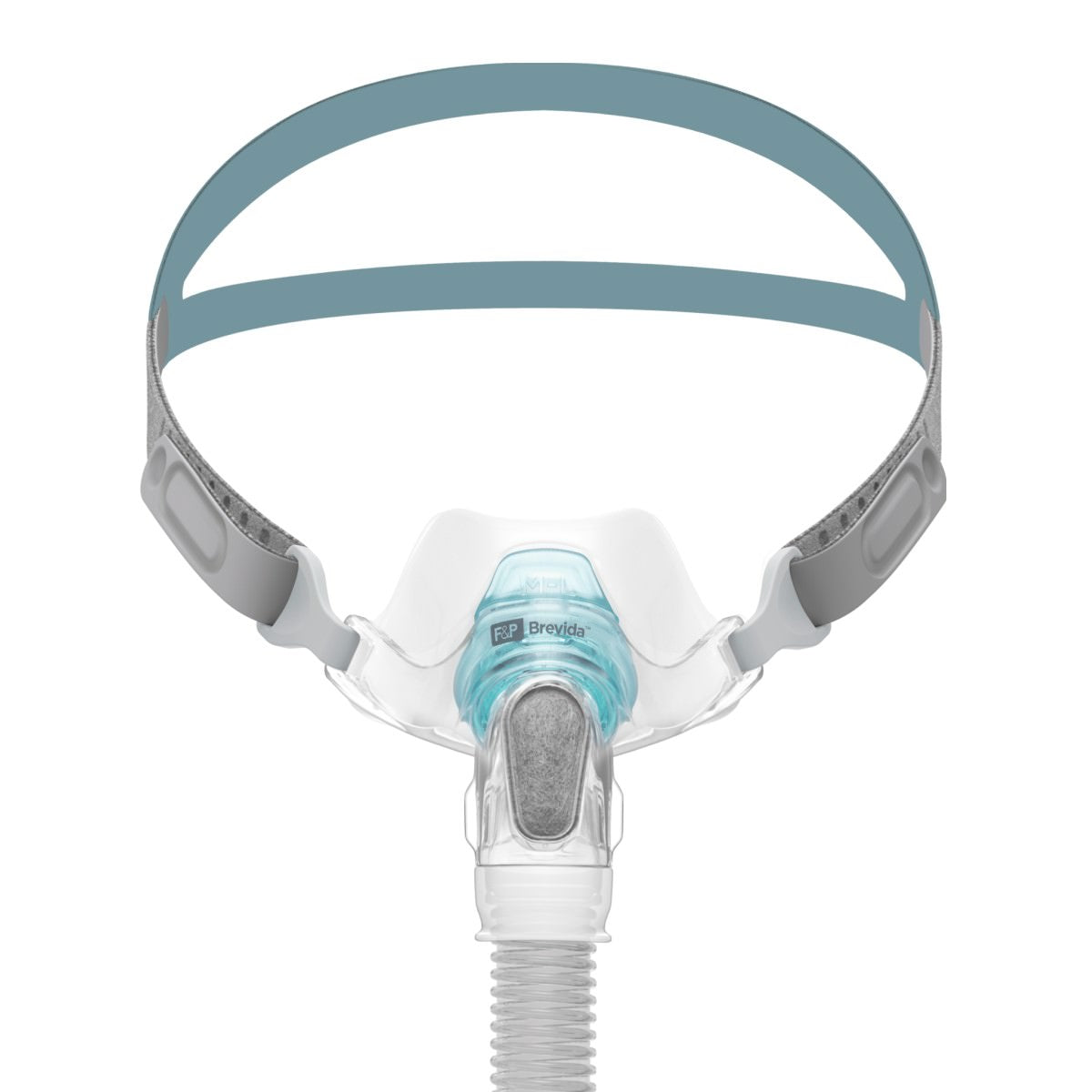 Stock photo of Fisher & Paykel Brevida nasal pillow CPAP mask with headgear