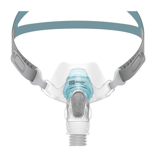 Stock photo of Fisher & Paykel Brevida nasal pillow CPAP mask with headgear