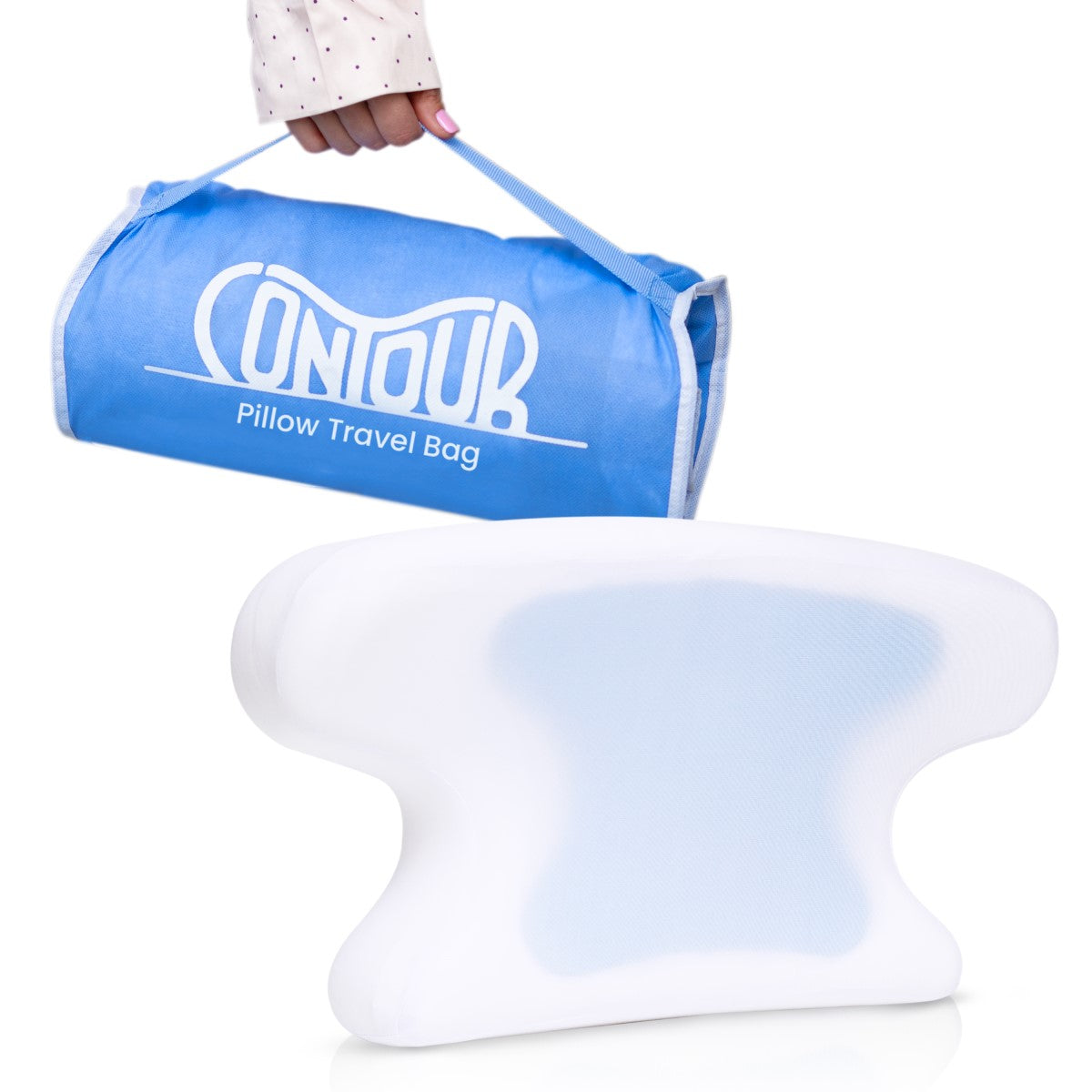Infographic of Contour Product CoolPAP Travel CPAP Bed Pillow