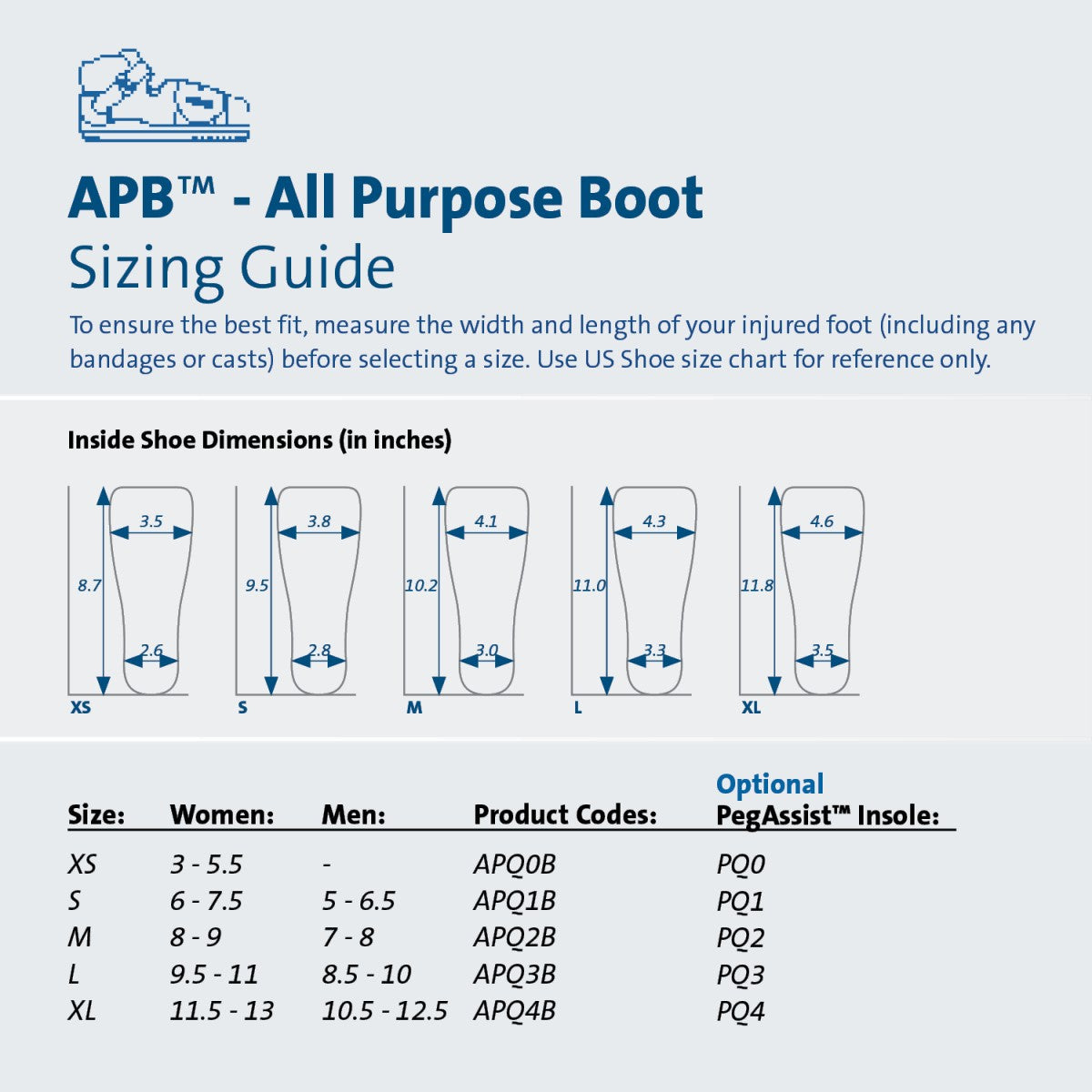 Infograph for Darco APB All Purpose Boot Square Toe