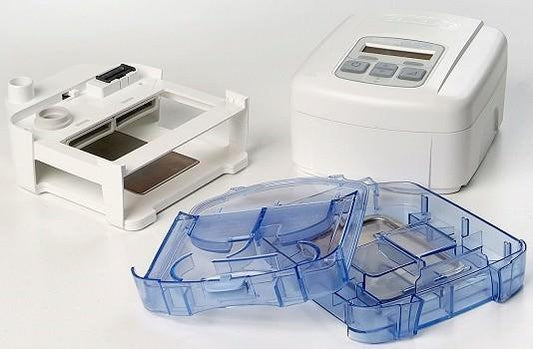 Stock photo of Drive DeVilbiss Medical IntelliPAP CPAP machine with humidifier and SmartLink