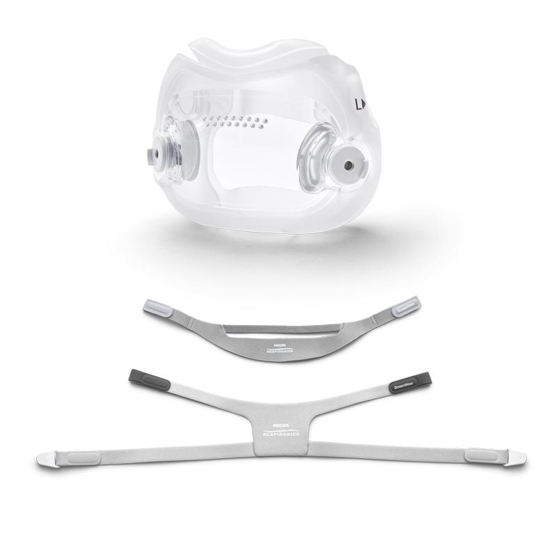 Stock photo of Philips Respironics DreamWear full face CPAP mask cushion with optional headgear