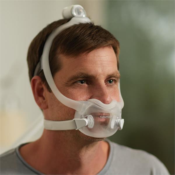 Image of Man Wearing His Philips Respironics DreamWear Full Face CPAP Mask W/ Optional Headgear