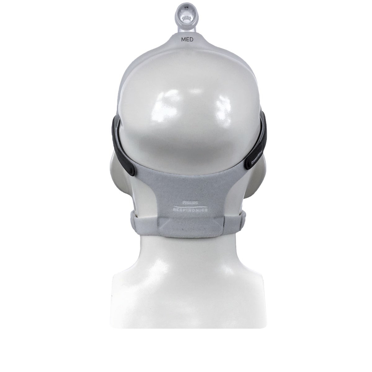 Floating Image of the back of a Mannequin Head Wearing a Philips Respironics DreamWear Full Face Mask W/ Headgear