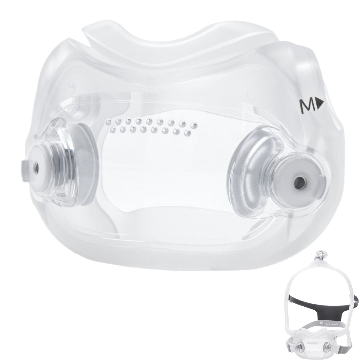 Enlarged View of Philips Respironics DreamWear Full Face Replacement Medium Cushion W/ a Smaller View of DreamWear Full Face Mask Kit W/ Headgear