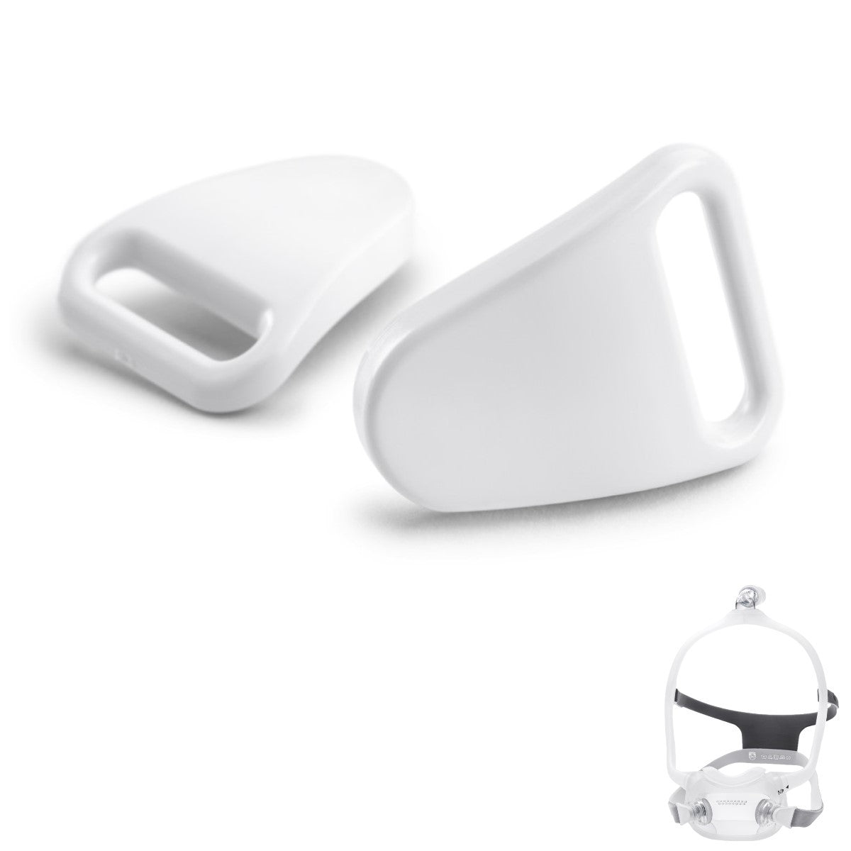 Stock photo of Philips Respironics DreamWear full face CPAP mask magnetic headgear clips