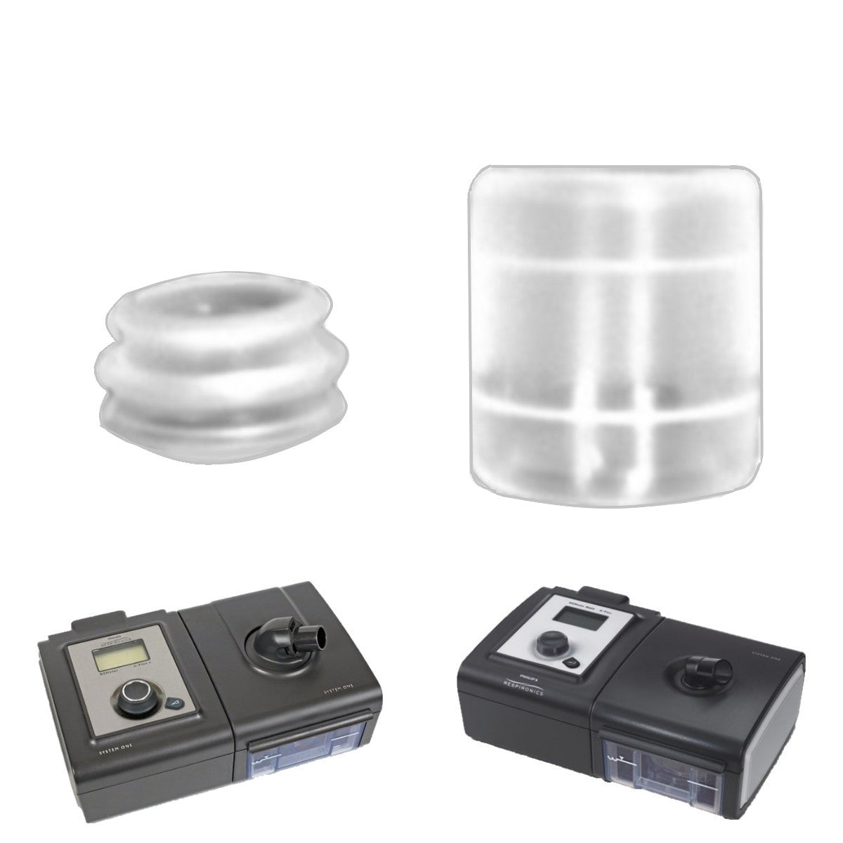 Stock Image of Dry Box Seal & Inlet Seal for Philips Respironics System One Heated Humidifier