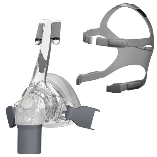 Stock photo of Fisher & Paykel Eson nasal CPAP mask with optional headgear