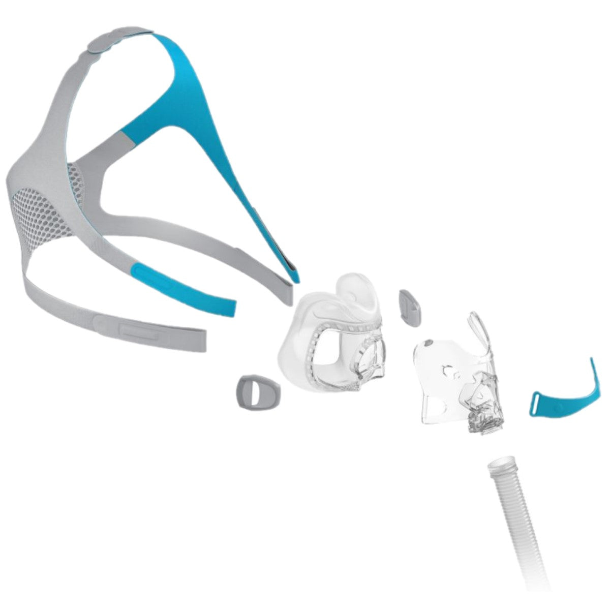 Stock photo of Fisher & Paykel Evora full face CPAP mask kit parts