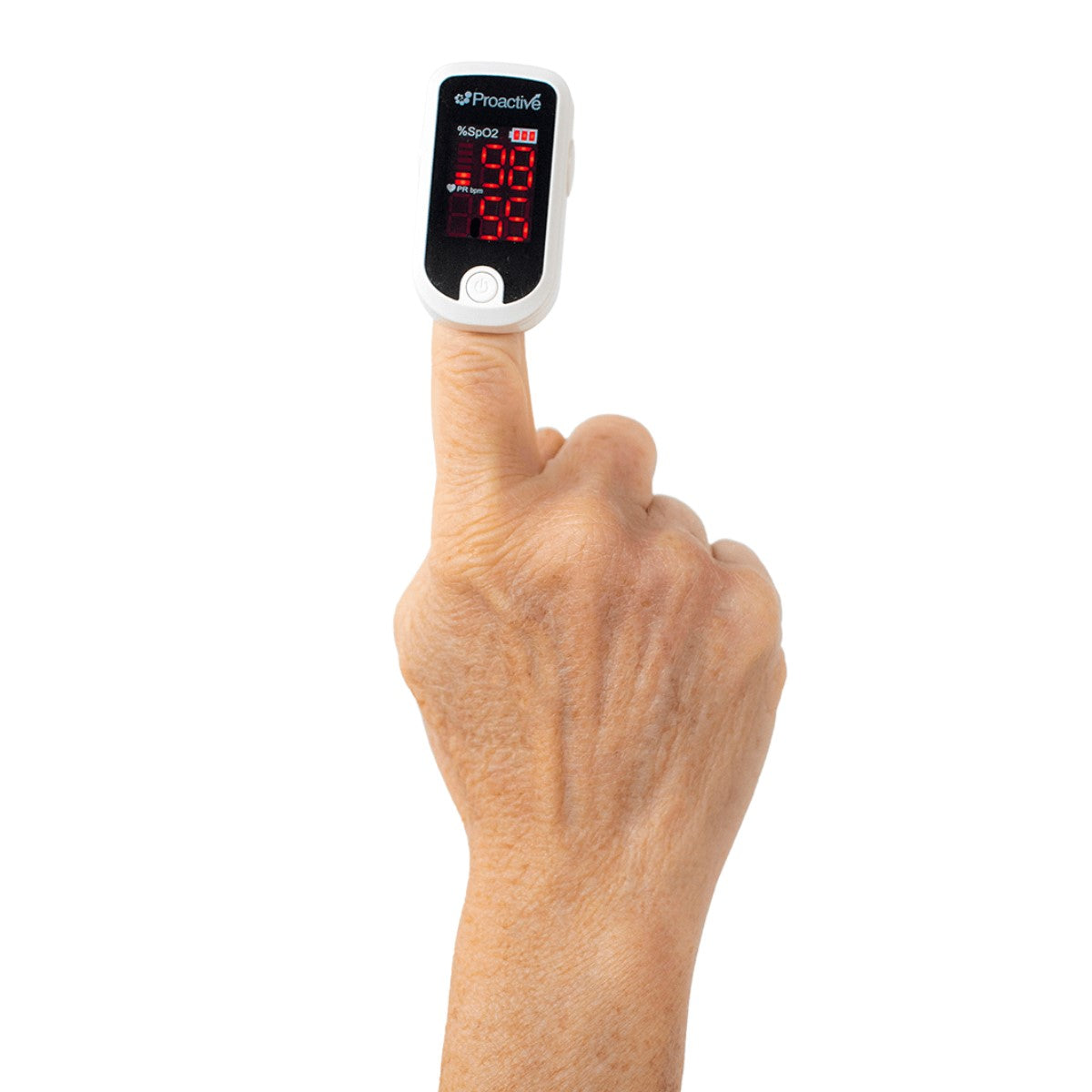 Stock photo of hand using Proactive FingerTip Pulse Oximeter