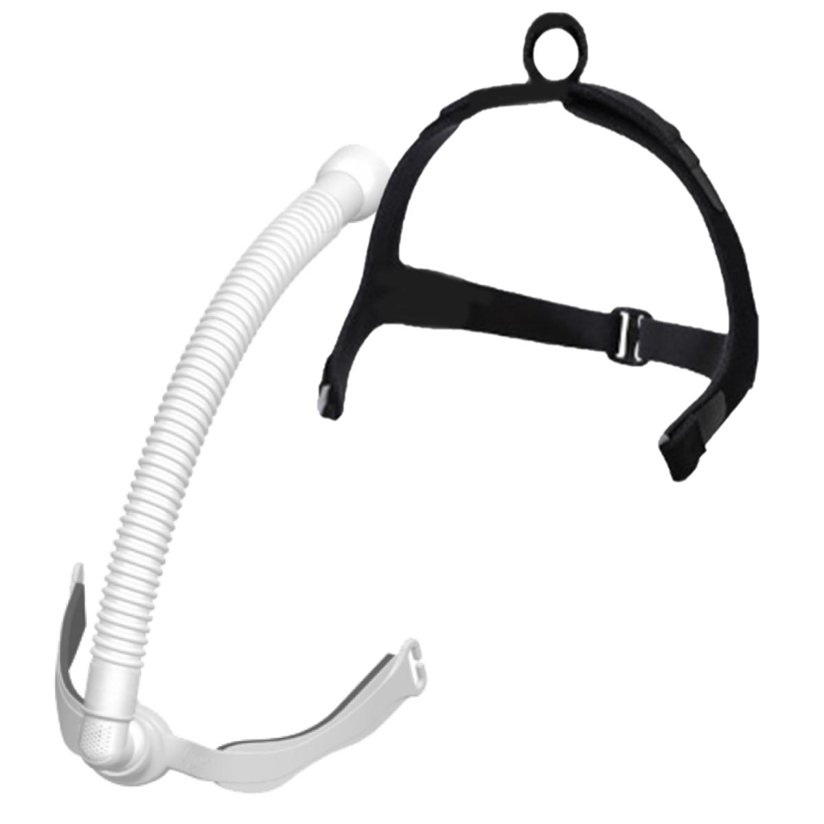Stock photo of Fisher & Paykel Opus 360 nasal pillow CPAP mask with optional headgear
