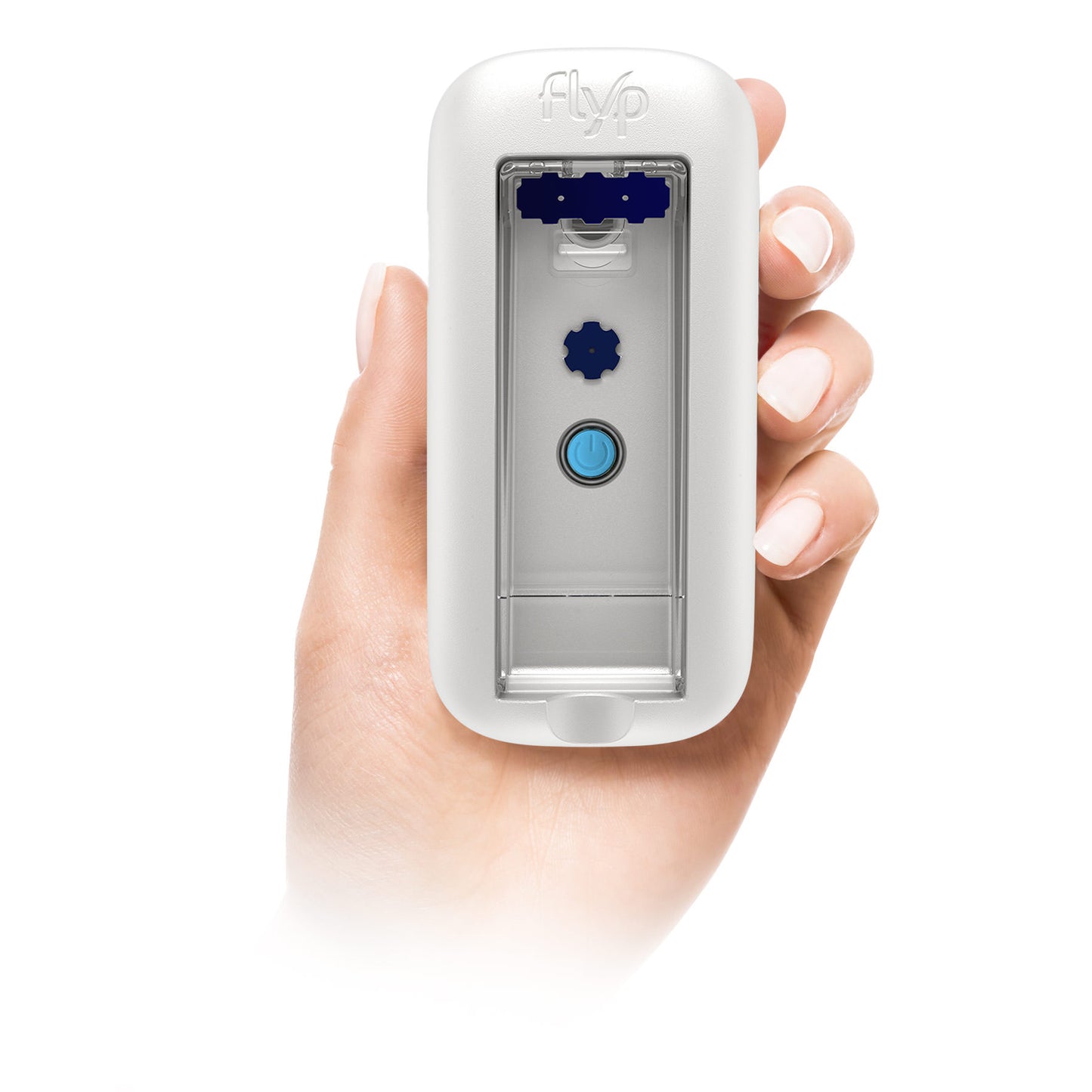 Stock Image of Person Holding the Flyp Nebulizer