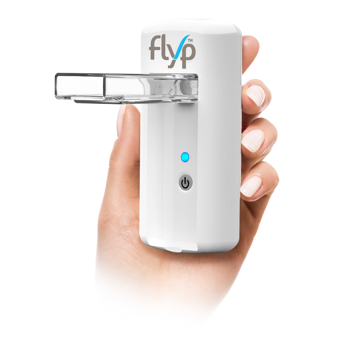 Stock Image of Person Holding the Flyp Nebulizer