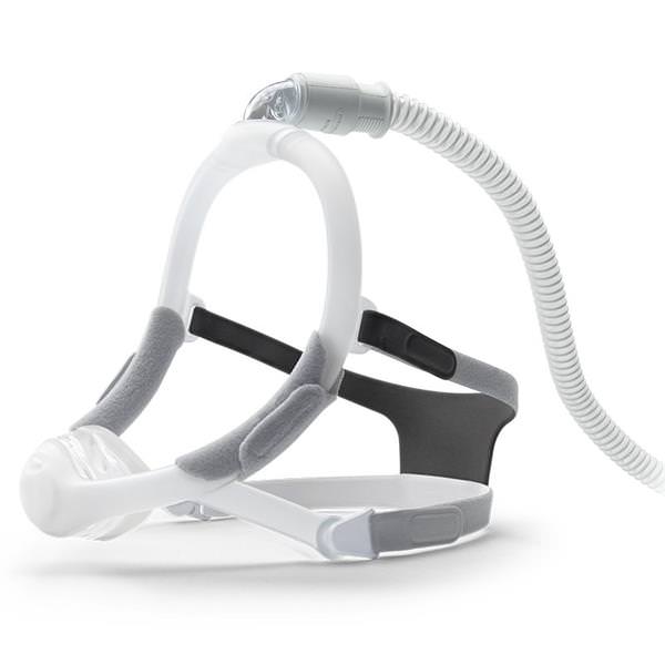 Angled Stock Image of Philips Respironics DreamWisp Nasal CPAP Mask W/ Headgear