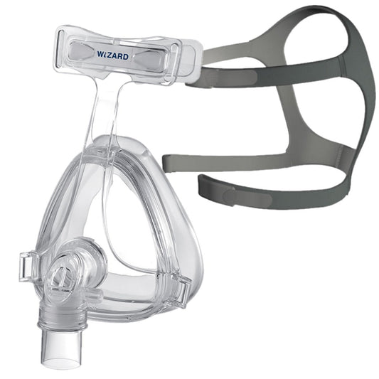 Stock photo of Apex Medical Wizard 210 and 220 nasal CPAP mask with headgear