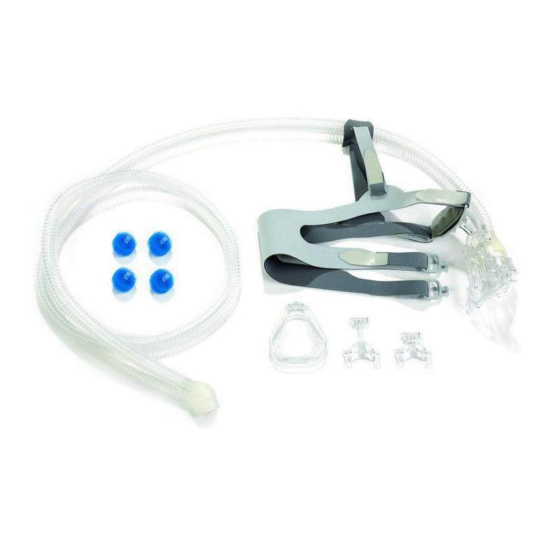 Stock photo of Somnetics Transcend II Travel CPAP Heat Moisture Exchange, tubing, and mask kit