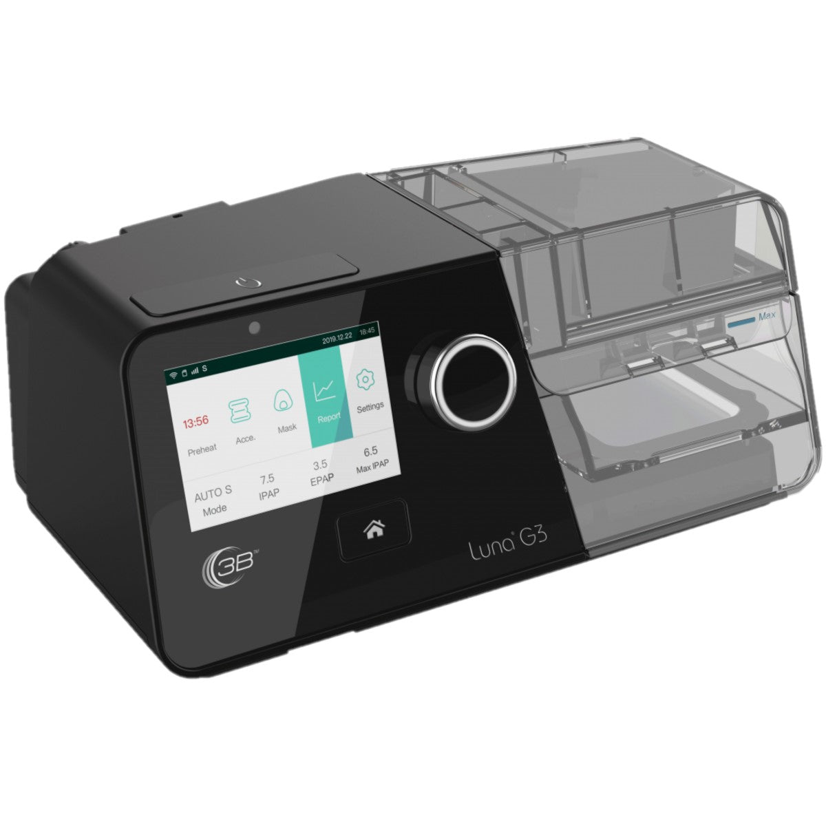 Angled Stock Image of 3B Medical Luna G3 Auto CPAP Machine