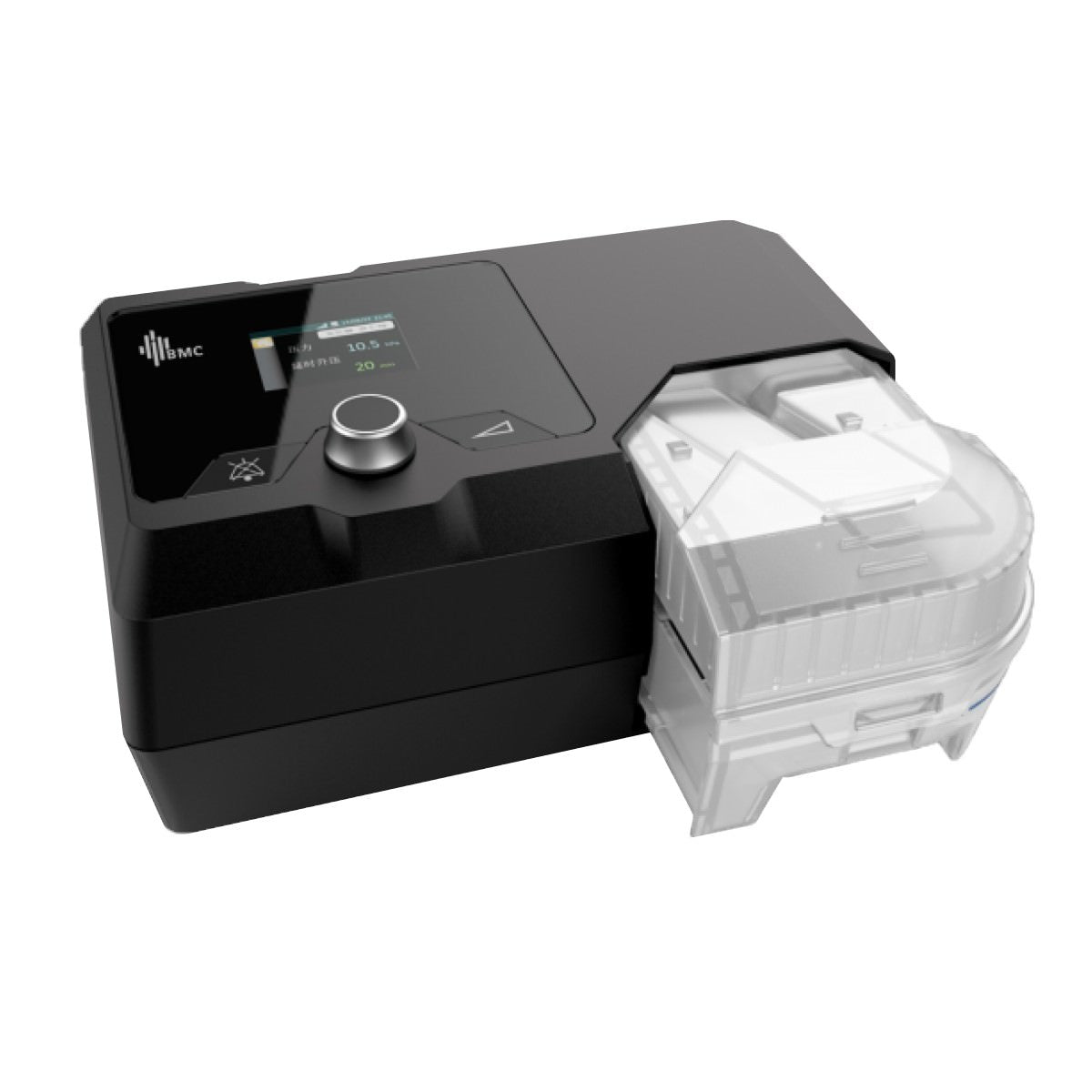 Stock photo of React Health Luna II Auto CPAP machine with heated humidifier