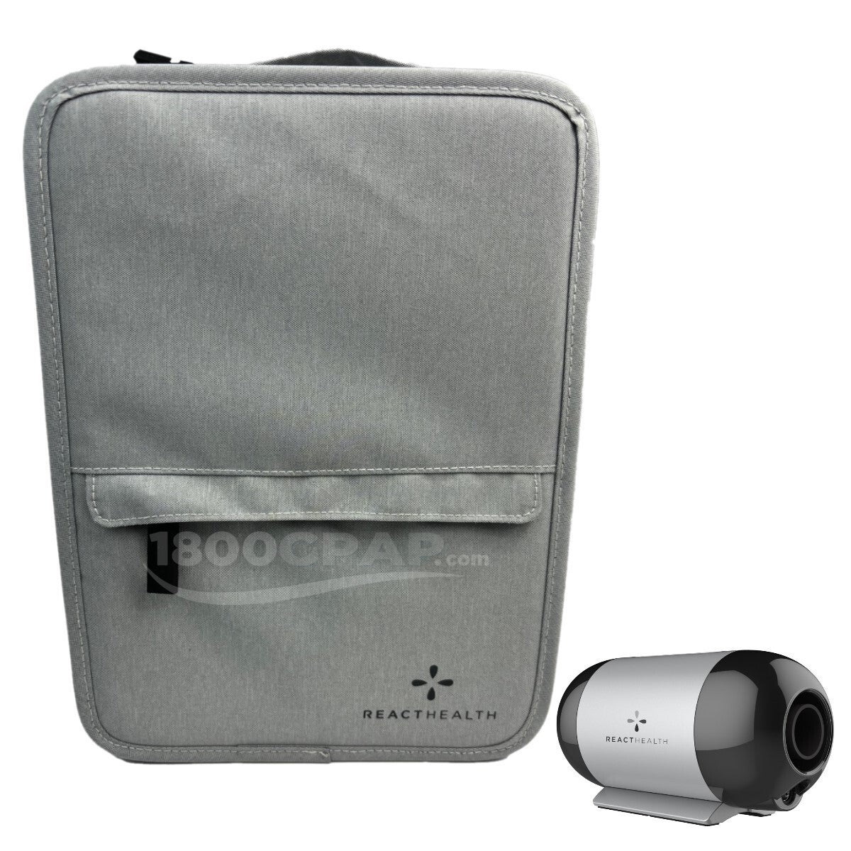 Stock photo of React Health Luna TravelPAP Travel CPAP machine and machine bag