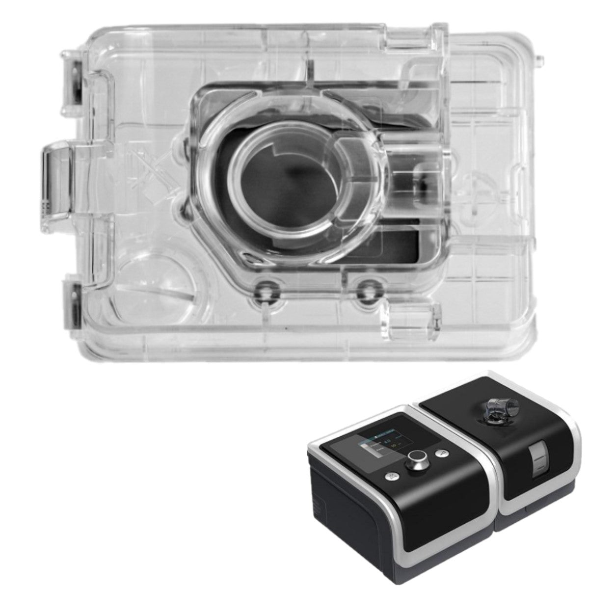 Stock photo of React Health Luna CPAP water chamber for Luna integrated H60 heated humidifier