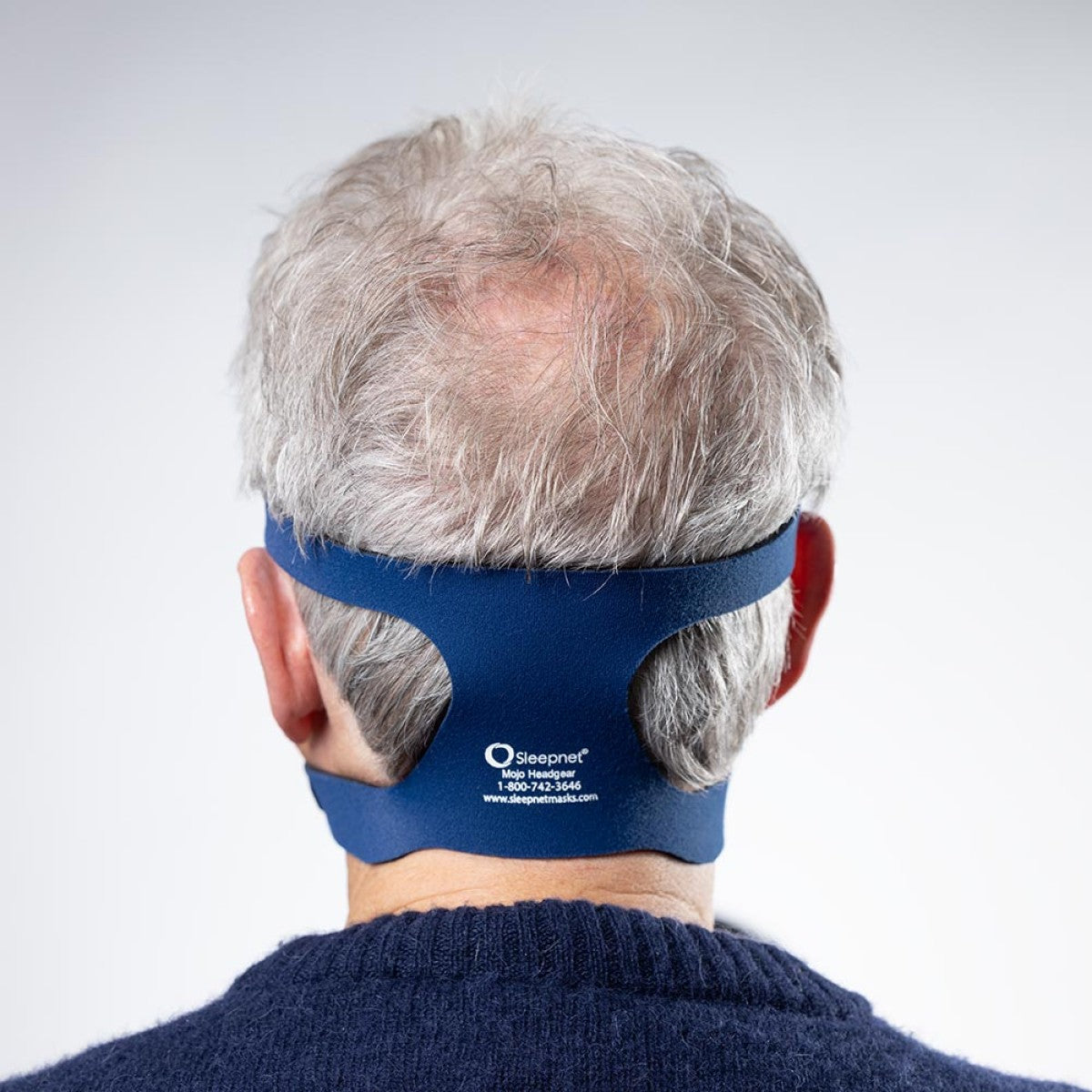 Photo of man wearing SleepNet Mojo Full Face CPAP Mask System Headgear
