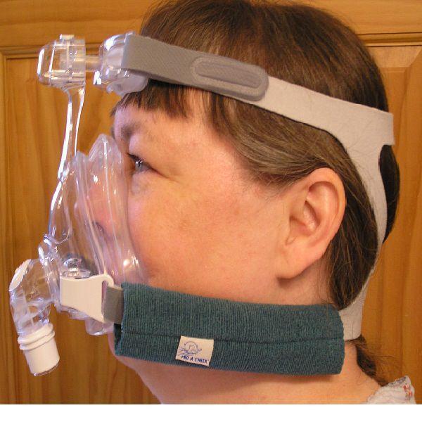 Photo of woman wearing Pad A Cheek Original Mask Strap Pad